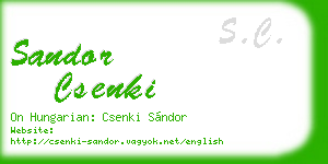 sandor csenki business card
